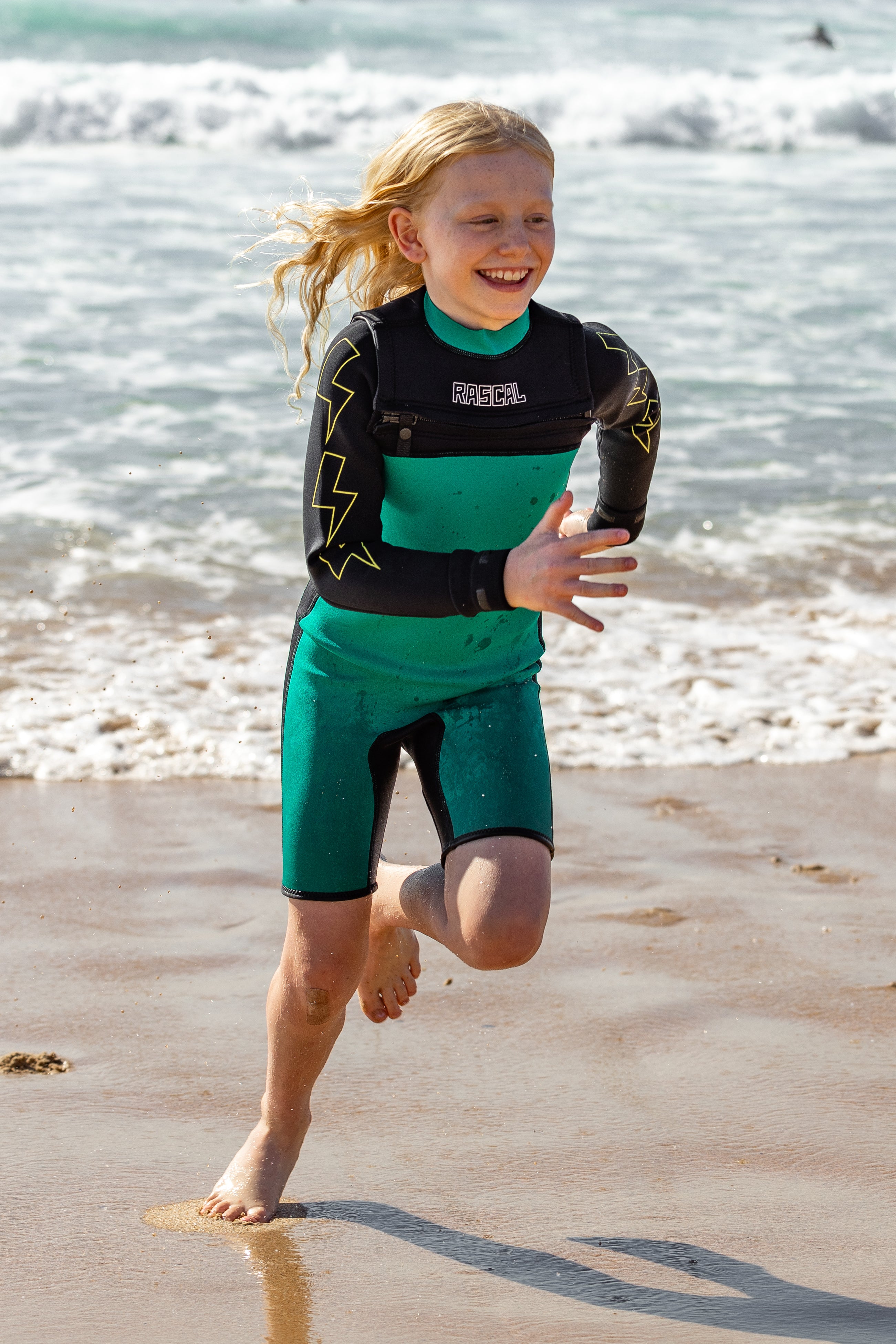 Lightning Sleeve Green Summer Wetsuit 2mm