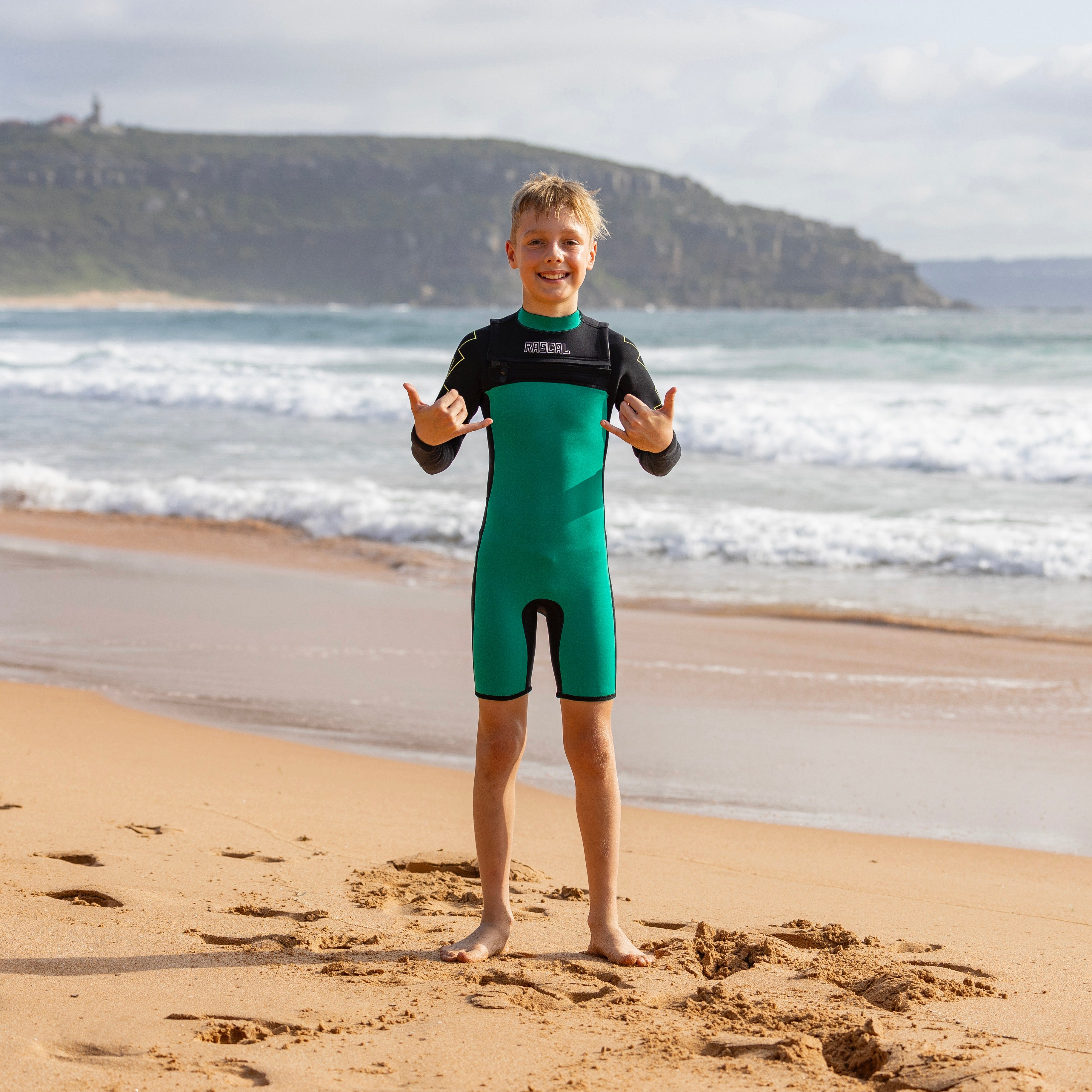Lightning Sleeve Green Summer Wetsuit 2mm